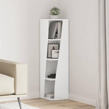 vidaXL Hoekkast Hoogglans wit 27,5x27x102cm Bewerkt hout, Huis en Inrichting, Kasten | Overige, Verzenden, Nieuw