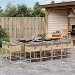 vidaXL 13-delige Tuinset met kussens poly rattan gemengd, Tuin en Terras, Verzenden, Nieuw, Tuinset