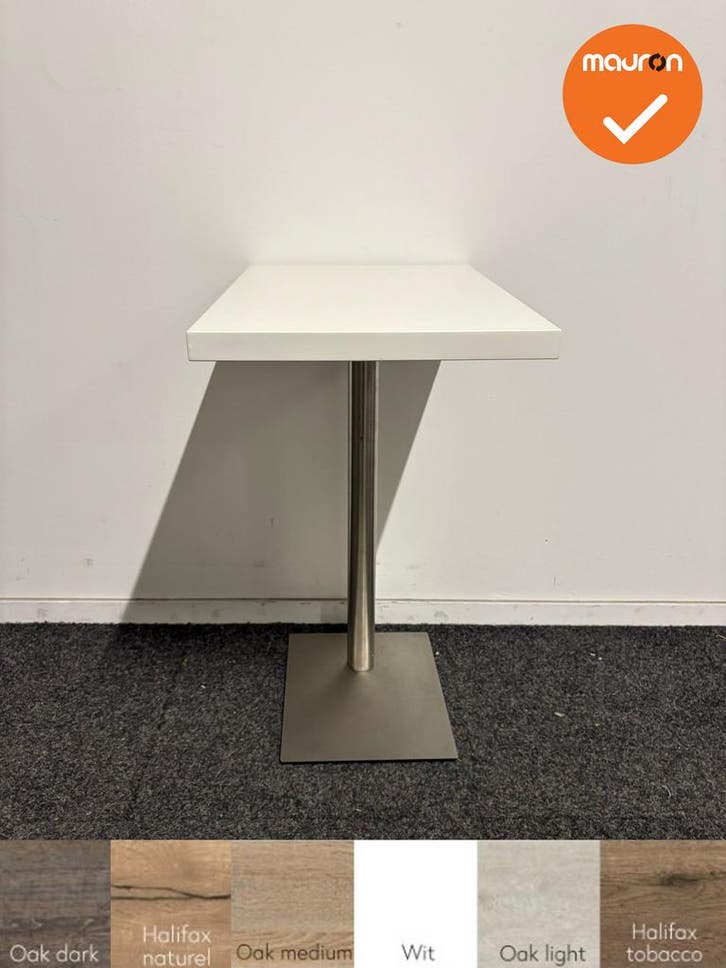 Bijzettafel – Vierkant – 57x37x70cm – Wit blad – Chr, Articles professionnels, Aménagement de Bureau & Magasin | Mobilier de bureau & Aménagement