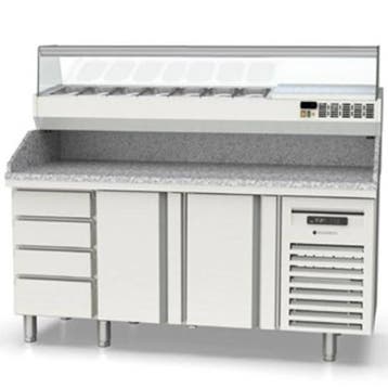 Pizzawerkbank + Opzetkoelvitrine | 700 RANGE | 255L | 2, Verzenden