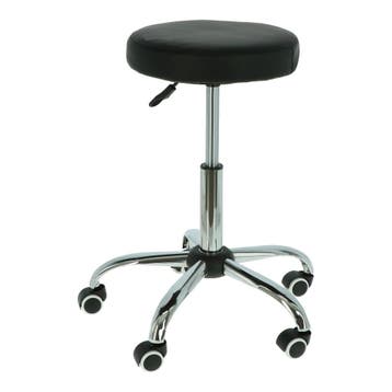 Alora Tabouret Op Wielen - Zadelkruk - Zwart - Kruk –, Jardin & Terrasse