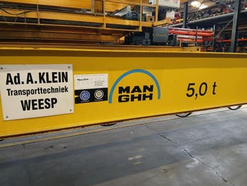 SWF enkelligger bovenloopkraan  ± 14.000 mm x 5t 001639U, Ophalen, Gebruikt