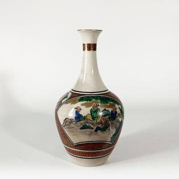 Vaas - Porselein - Japan - Landschapsfiguur Tokkuri - Kutani