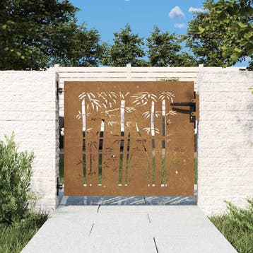 vidaXL Tuinpoort 85 x 75 cm Poedercoated staal Zwart, Verzenden