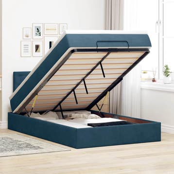 vidaXL Bed poef met matras en LEDs 120x190 cm fluweel, Verzenden