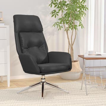 vidaXL Relaxstoel echt leer zwart, Huis en Inrichting, Fauteuils, Verzenden, Nieuw