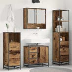 vidaXL Badkamermeubel Set met lade 4 pcs Oud Hout Bewerkt, Verzenden, Nieuw