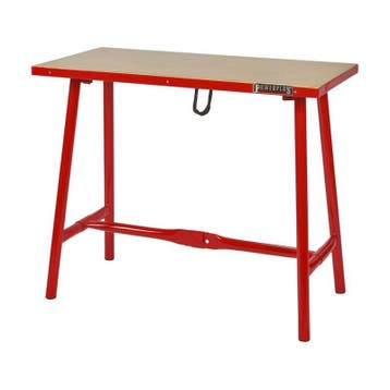 Inklapbare werkbank 120 cm met houten werkblad - rood, Ophalen of Verzenden