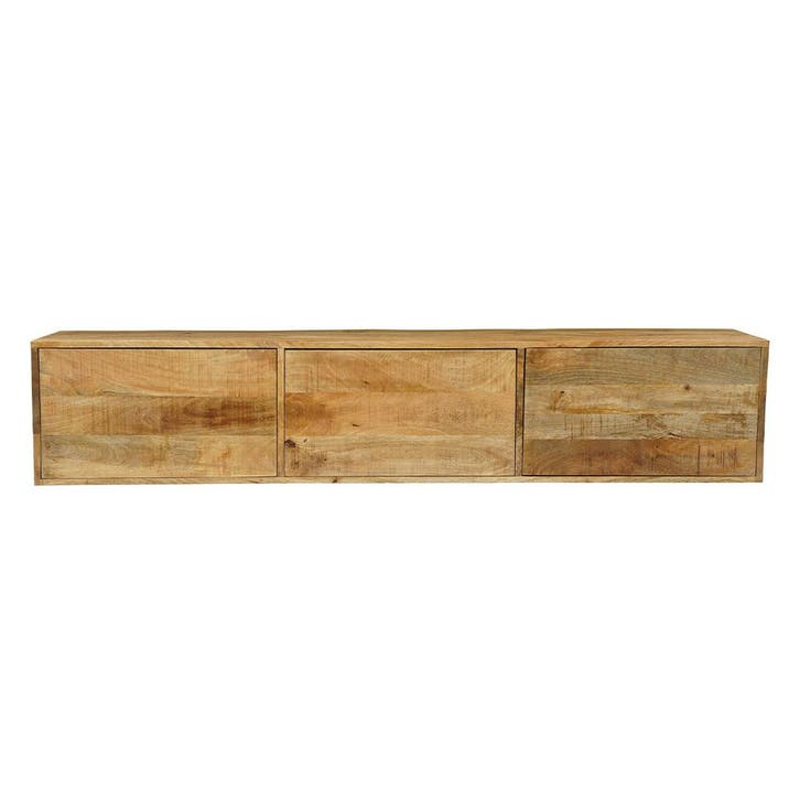 Tv-meubel Mangohout Zwevend Vigo 180 cm, Maison & Meubles, Armoires | Mobilier de télévision, Envoi