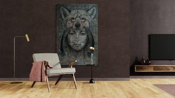 Jacqueline Klein Breteler - “Safe.”-painting on a carpet-XXL