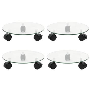 vidaXL Plantenrollers 4 st rond 28 cm gehard glas, Verzenden