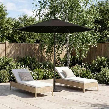 vidaXL Tuinparasol 230 x 230 cm Polyester Rechthoekig Zwart, Tuin en Terras, Verzenden, Nieuw