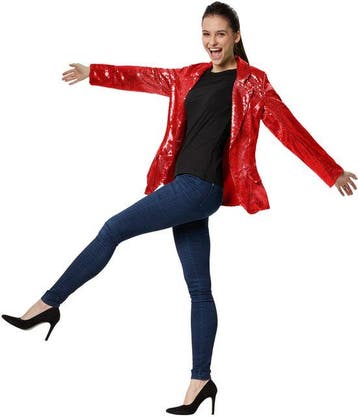 2dekans | Dressforfun Paillettenjas dames rood XXL -, Ophalen of Verzenden, Nieuw