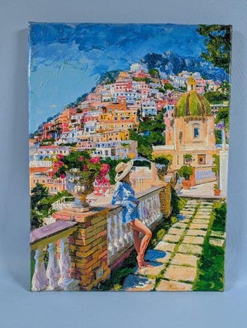 Giuseppe Longo (XX-XXI) - Vacanza a Positano, Antiquités & Art