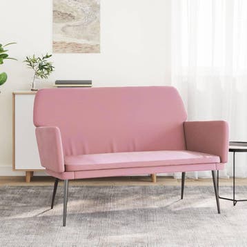 vidaXL Bankje 108x79x79 cm fluweel roze, Verzenden
