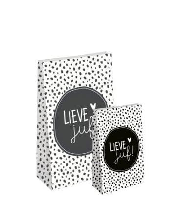 5x Blokzak LIEVE JUF - Maat S - 9x5x16cm - school - leerk..., Verzenden, Cadeauzakje