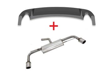 GTI Look Diffuser + Sport Uitlaat systeem voor Volkswagen Go, Ophalen of Verzenden