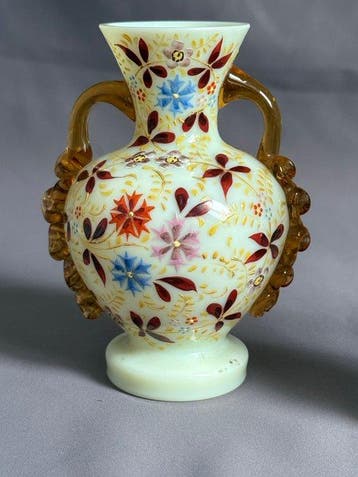 Vase - Verre - 4 vases bohèmes antiques, Antiquités & Art