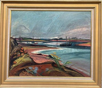 Jacques Lestrille (1904–1985) - Port breton à marée basse, Antiek en Kunst