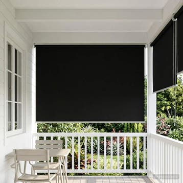 vidaXL Rolgordijn UV-bescherming Zwart 140 x 140 cm, Verzenden, Nieuw
