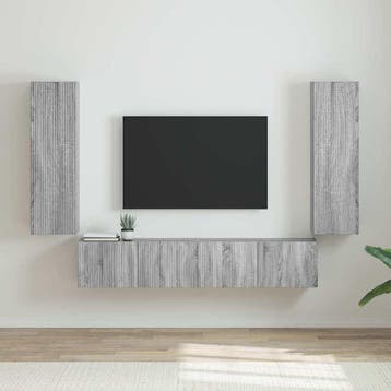 vidaXL TV Wandkast 2 st Grijs Sonoma Bewerkt hout, Verzenden, Nieuw