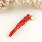 Koraal - Zilver - Hanger - met de hand uitgehouwen