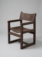 Biosca - Stoel - Hout, Leder - Een paar vintage fauteuils., Antiek en Kunst