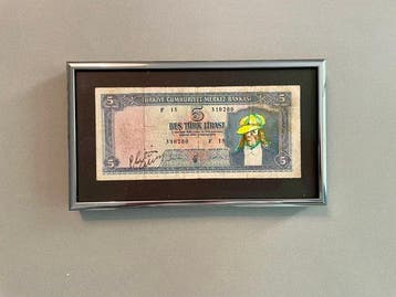 Philip Akkerman (1957) - Zelfportret op Turks 5 lira biljet