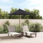 vidaXL Parasol met houten paal 198x198x231 cm zwart, Verzenden