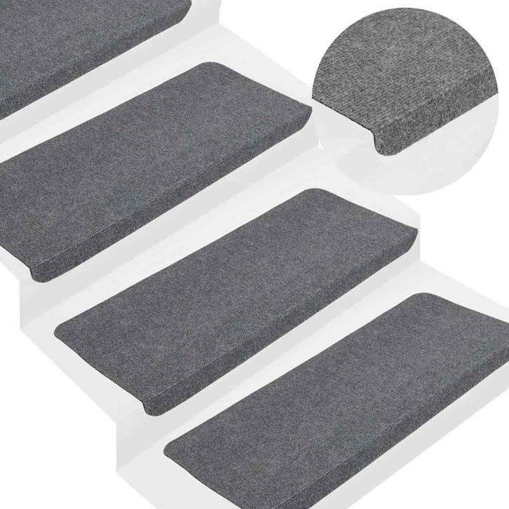 vidaXL Trapmatten zelfklevend 30 st 65x24,5x3,5 cm grijs, Bricolage & Construction, Échelles & Escaliers, Envoi
