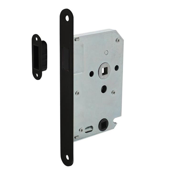 Woningbouw magneet badkamer/toilet slot zwart 63/8mm - vo..., Doe-het-zelf en Bouw, Hang- en Sluitwerk, Slot, Nieuw, Overige materialen