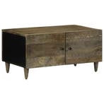 vidaXL Salontafel 80x50x40 cm massief mangohout lichtgrijs, Verzenden