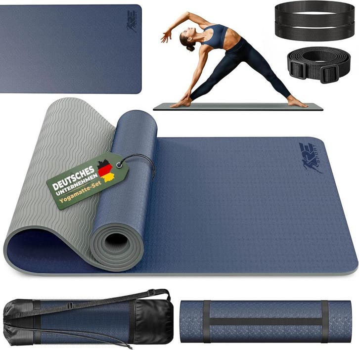 Yogamat - Fitness mat - Sportmat - Yoga mat extra dik - 183x, Sport en Fitness, Yoga en Pilates, Nieuw, Verzenden