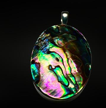 Pendentif Abalone - sertie en Argent 925 Bijoux - Hauteur :