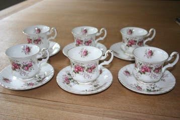 Royal Albert - Tafelservies (10) - Heren en dames theekopjes