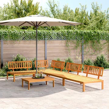 vidaXL 5-delige Loungeset pallet massief acaciahout, Verzenden, Nieuw