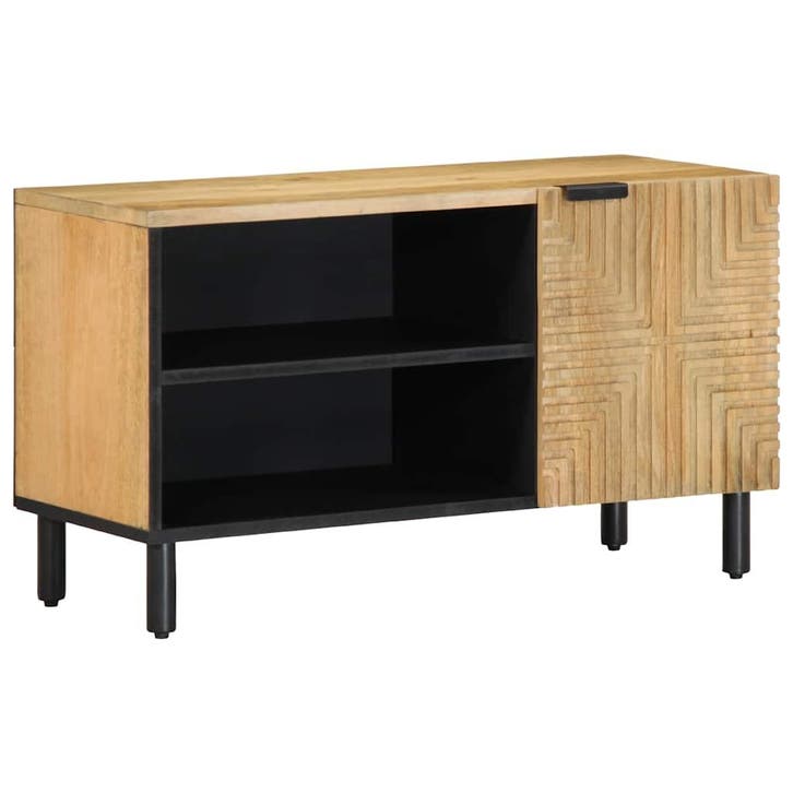 vidaXL Tv-meubel 80x31,5x46 cm massief mangohout bruin, Huis en Inrichting, Woonaccessoires | Cd- en Dvd-rekken, Nieuw, Verzenden