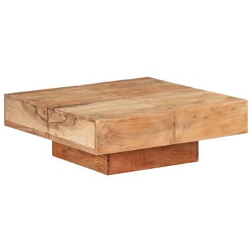 Massief acacia salontafel 80x80 - Tweede kansje, OP = OP!, Verzenden