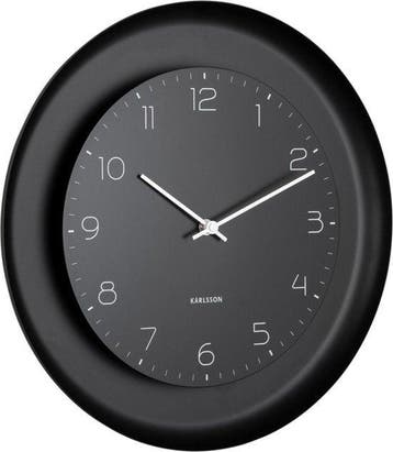 2dekans | Karlsson Wandklok Dual Disc - Zwart - Ø38cm -, Huis en Inrichting, Woonaccessoires | Klokken, Ophalen of Verzenden, Nieuw