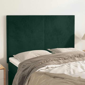 vidaXL Hoofdbord donkergroen 144x5x118/128 cm fluweel, Verzenden, Nieuw