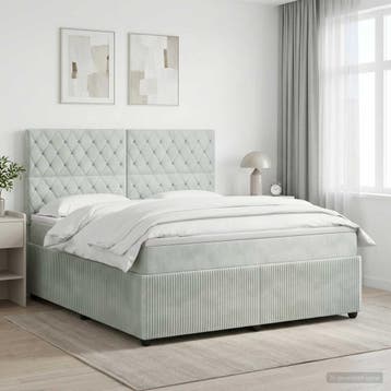 vidaXL Boxspringbed met matras Lichtgrijs 140 x 200 cm, Verzenden