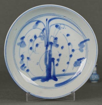 Qing (19th Century) - Bol - Stylized Bamboo and Plum Blossom