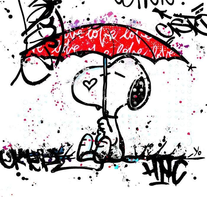 Moabit - Snoopy X Falling In Love //Diptych// XL, Antiek en Kunst, Kunst | Designobjecten