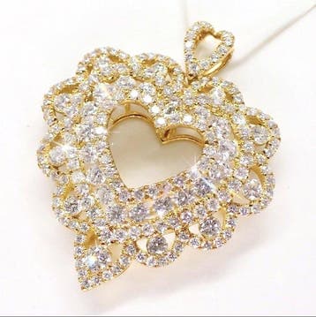 Hanger - 18 karaat Geel goud - 1.72ct. tw. Diamant