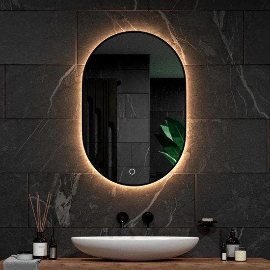 2dekans | Mirlux Badkamerspiegel Ovaal 90x60 cm – LED, Maison & Meubles, Accessoires pour la Maison | Miroirs, Enlèvement ou Envoi