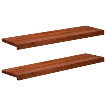 vidaXL Trapmatten 2 st Bruin 100 x 25 x 2 cm Massief, Verzenden, Nieuw