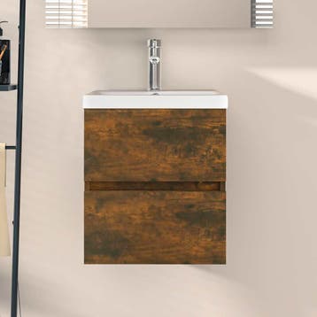 vidaXL Wastafelkast 41x38,5x45 cm bewerkt hout gerookt, Verzenden