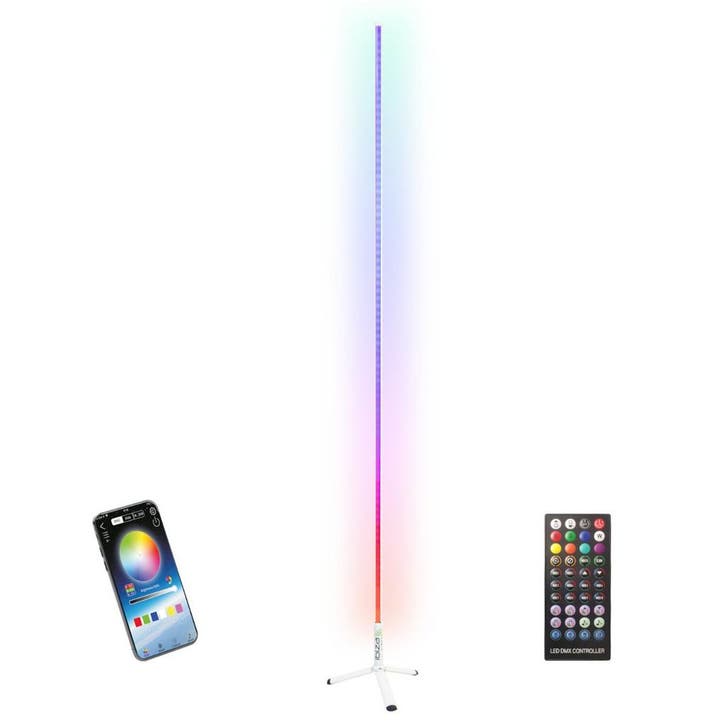 Ibiza Light RGB LED Vloerlamp 1,5 Meter Witte Behuizing, Musique & Instruments, Lumières & Lasers