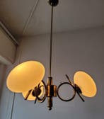 Lampe - Laiton doré, Opaline, Antiquités & Art