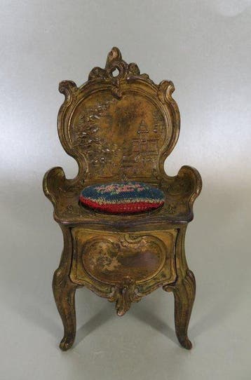 Juwelen / ringendoos, stoel met lade, Depose 17 -, Antiek en Kunst